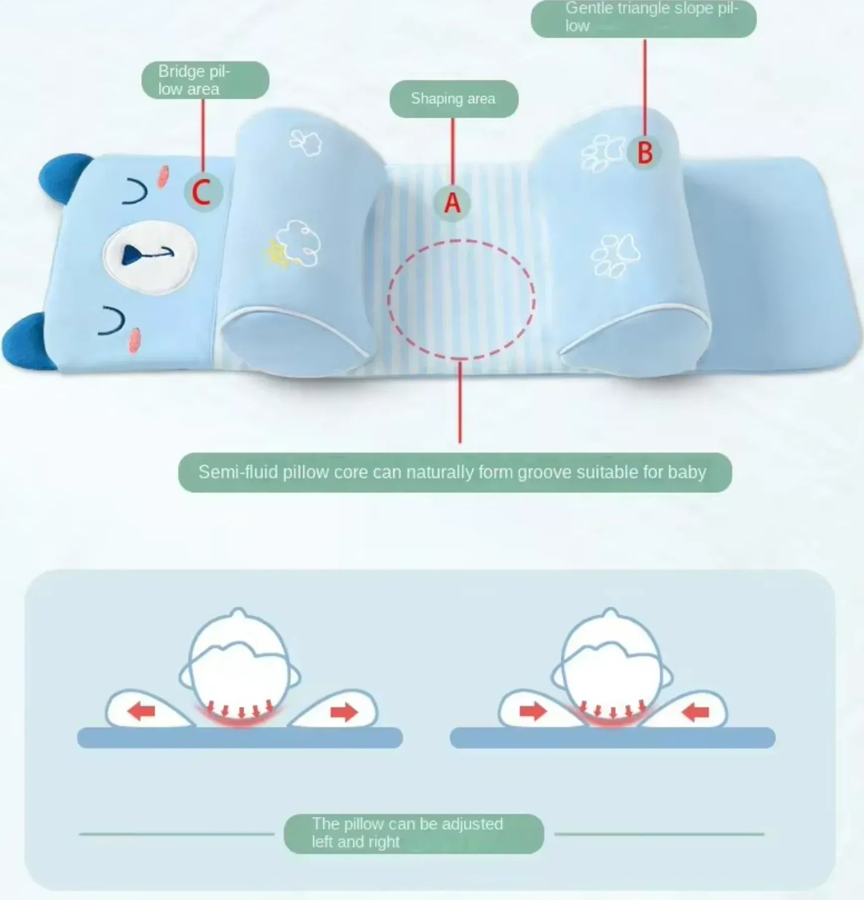Adjustable Baby Sleeping Support Pillow  Roll Cushion Neck